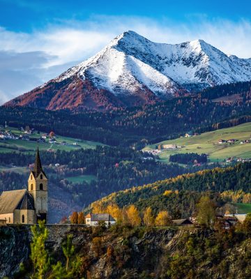 Rodenegg Chruch South Tyrol, Village in the Alps