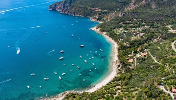 The coastline of Monte Argentario on a summers day. A stunning l