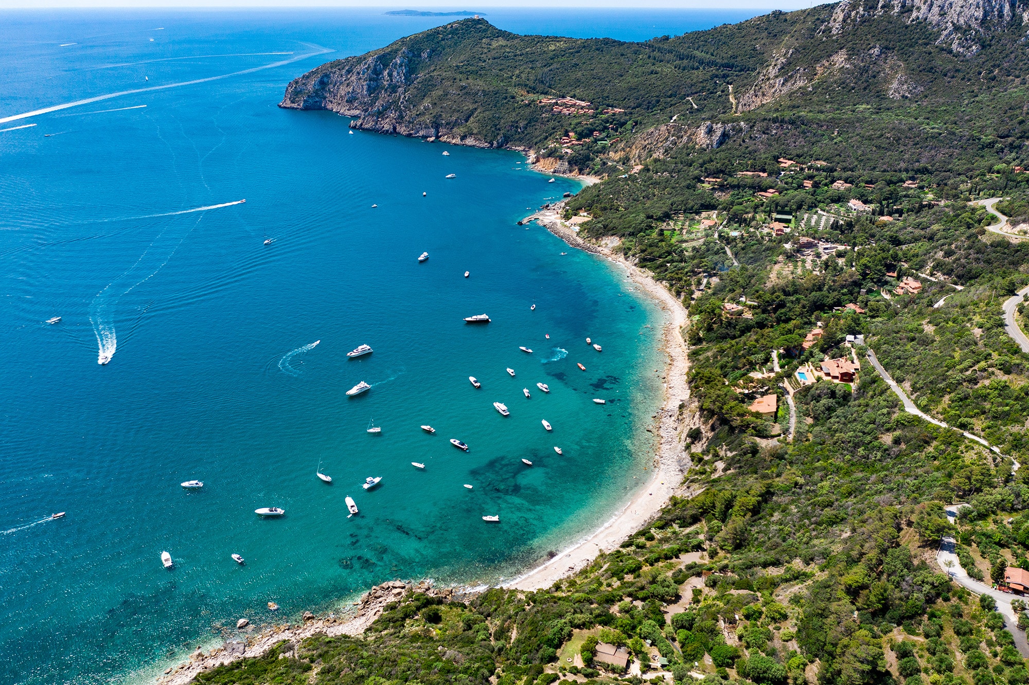 The coastline of Monte Argentario on a summers day. A stunning l