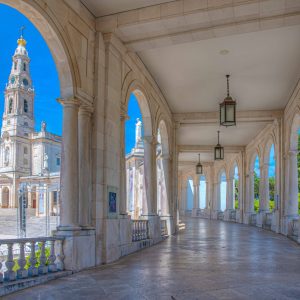 Arcade of the famous sanctuary of Fatima in Portugal