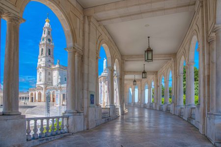 Arcade of the famous sanctuary of Fatima in Portugal