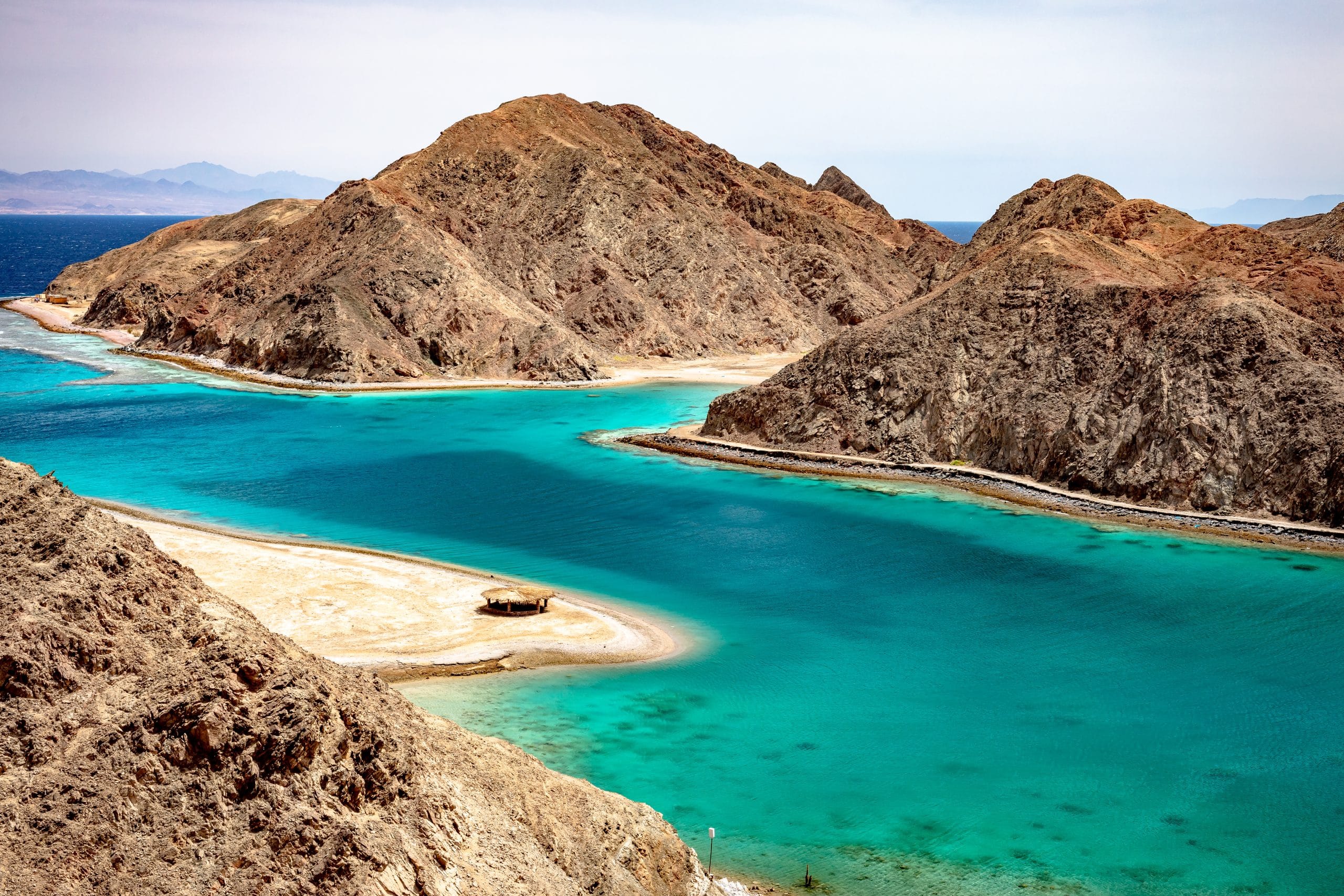 Scenic view of the Fjord Bay in Aqaba Gulf, Taba, Egypt.