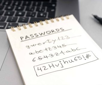 Strong computer security password concept. Changing a weak easy